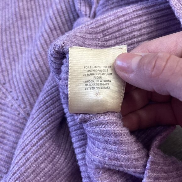 Moth Anthropologie Womens Tie Front V-Neck Ribbed Sweater Size S Rayon Soft Cozy - Picture 7 of 8